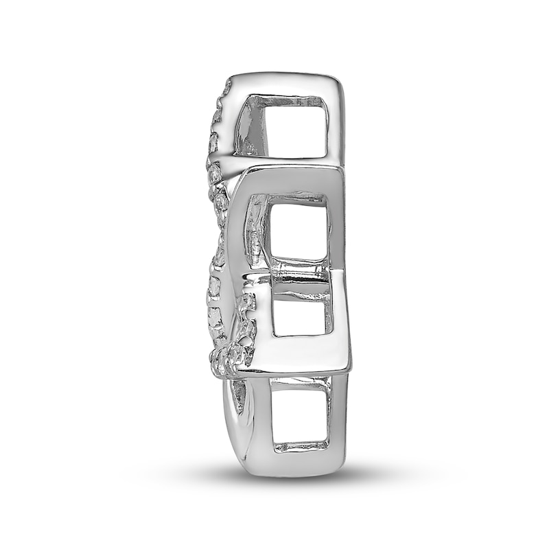 Main Image 2 of Diamond Star of David Chain Slide Charm 1/8 ct tw 14K White Gold