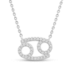 Thumbnail Image 1 of Diamond Cancer Necklace 1/10 ct tw 10K White Gold
