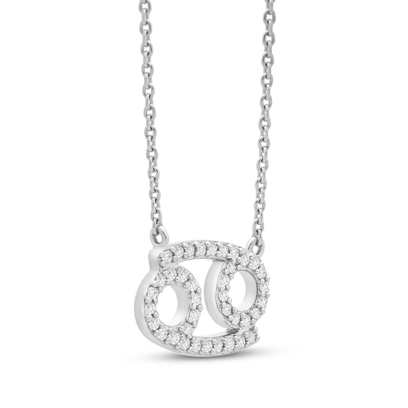 Main Image 2 of Diamond Cancer Necklace 1/10 ct tw 10K White Gold