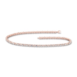 Diamond Tennis Bracelet 1/2 ct tw Round/Baguette-Cut 10K Rose Gold