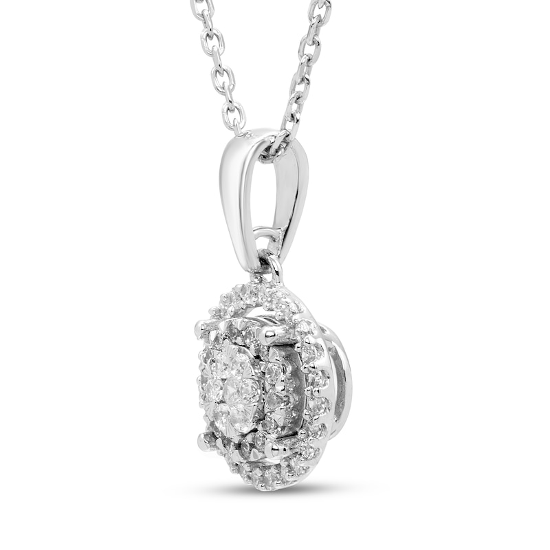 Main Image 2 of Diamond Necklace 1/4 ct tw Round 10K White Gold