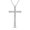 Thumbnail Image 1 of Diamond Cross Necklace 3/8 ct tw Round 10K White Gold