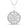 Thumbnail Image 1 of Diamond Necklace 1/2 ct tw Round/Baguette 10K White Gold