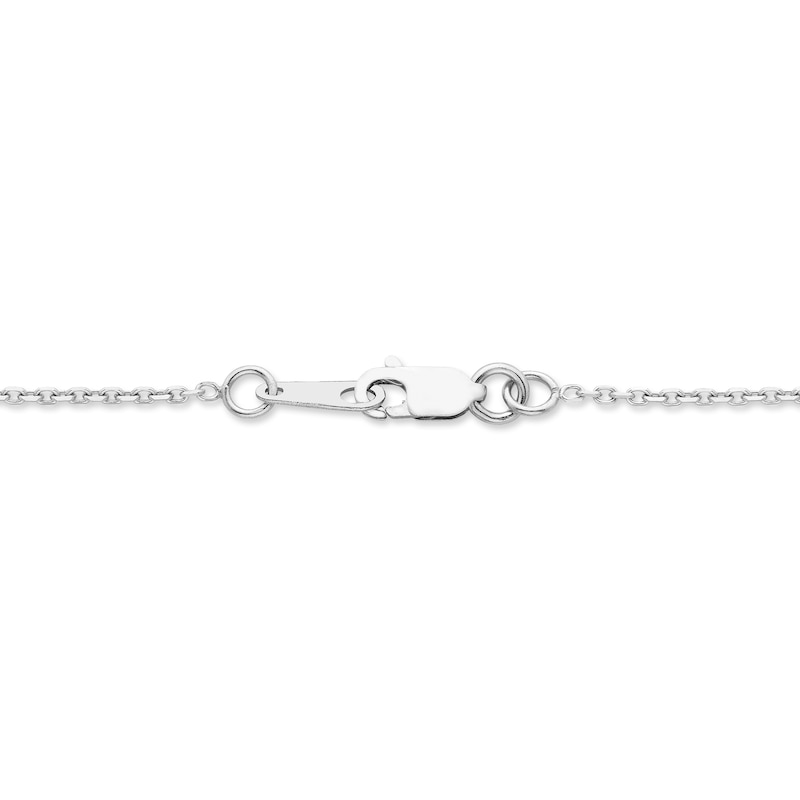 Main Image 3 of Diamond Necklace 1/2 ct tw Round/Baguette 10K White Gold