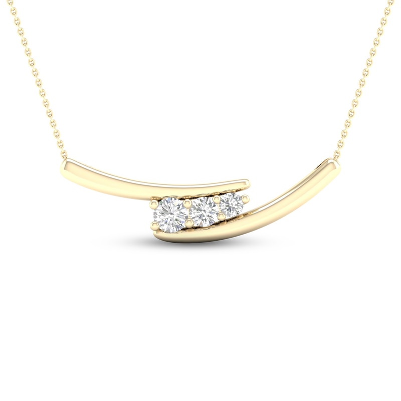 Main Image 1 of Diamond Necklace 1/4 ct tw Round 10K Yellow Gold