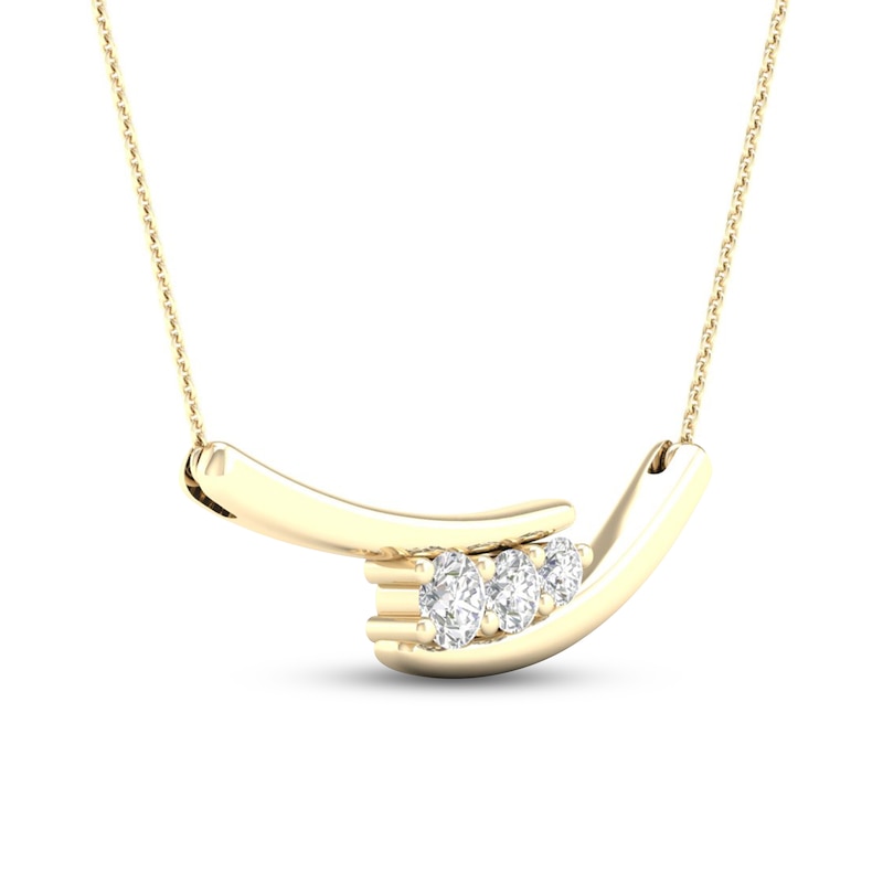 Main Image 2 of Diamond Necklace 1/4 ct tw Round 10K Yellow Gold