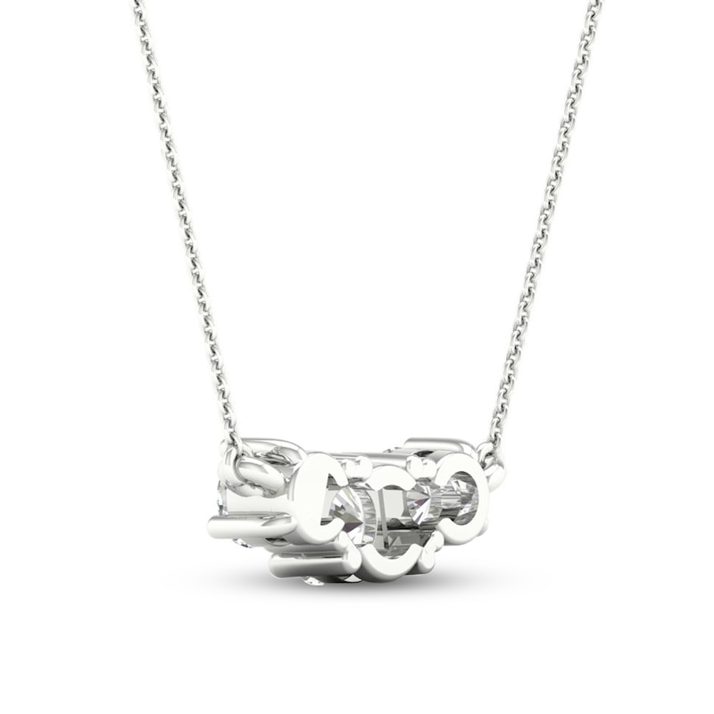 Main Image 4 of Three-Stone Diamond Necklace 1/2 ct tw Round 10K White Gold