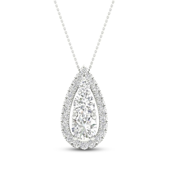 Diamond Necklace 34 ct tw Round 10K White Gold