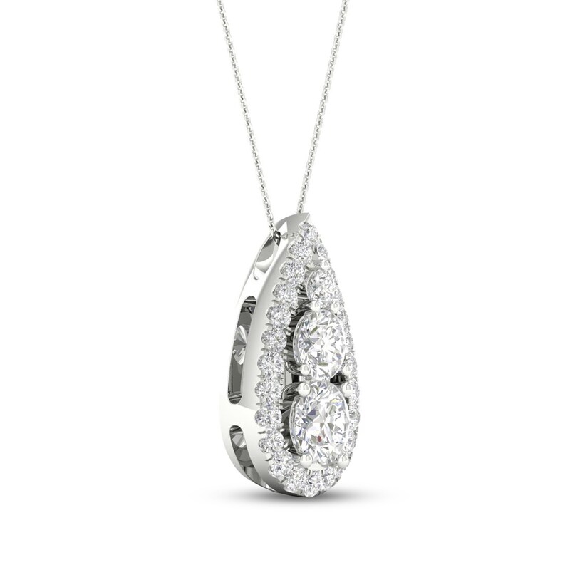 Main Image 2 of Diamond Necklace 3/4 ct tw Round 10K White Gold