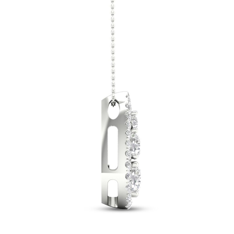 Main Image 3 of Diamond Necklace 3/4 ct tw Round 10K White Gold