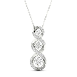 Diamond Necklace 1/3 ct tw Round 10K White Gold