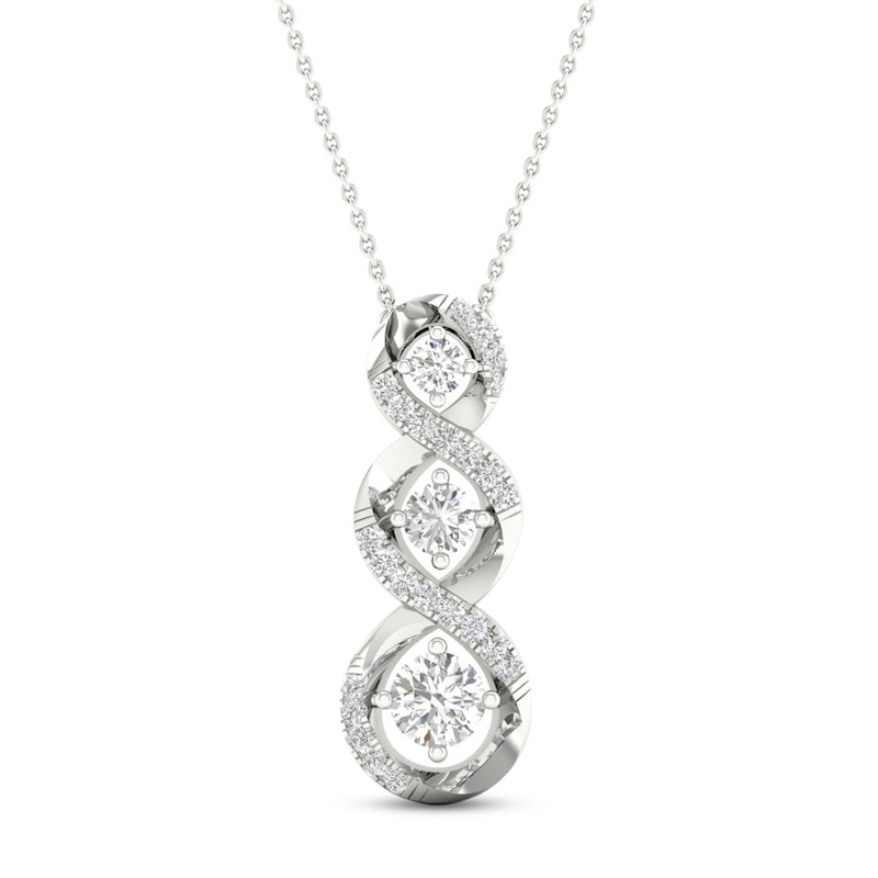 Diamond Necklace 1/3 ct tw Round 10K White Gold