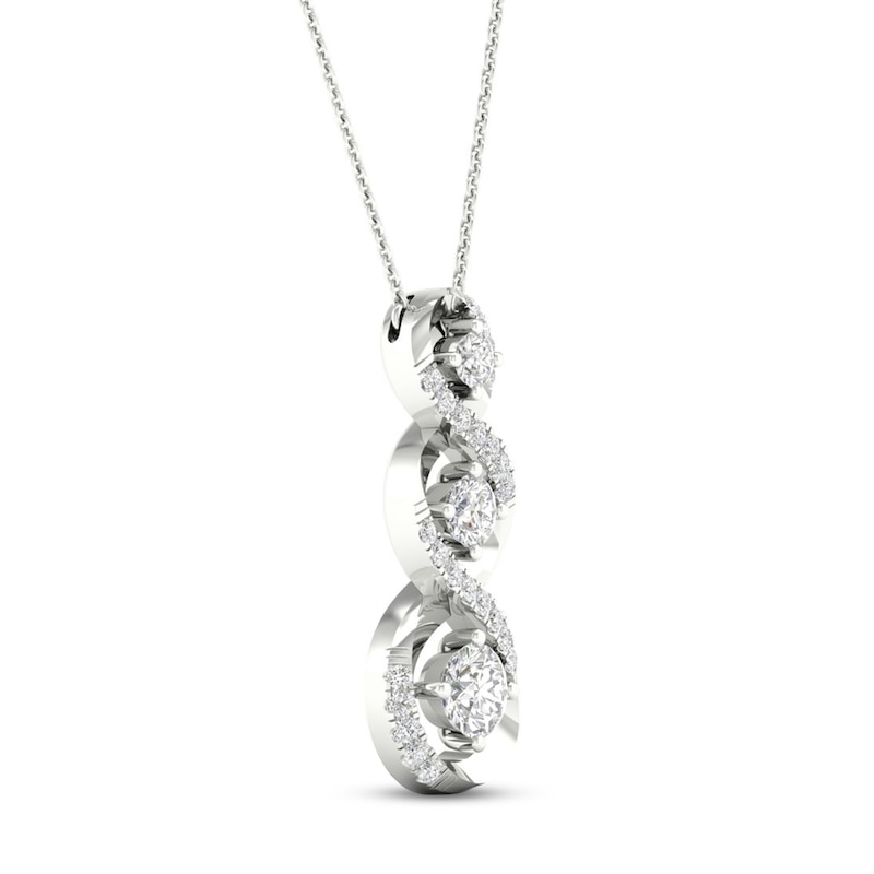Diamond Necklace 1/3 ct tw Round 10K White Gold