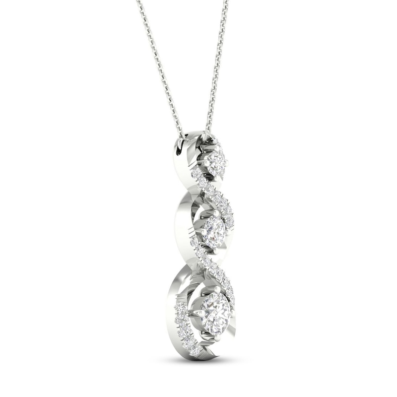 Main Image 2 of Diamond Necklace 1/3 ct tw Round 10K White Gold