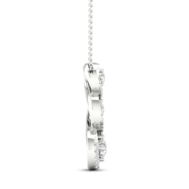 Main Image 3 of Diamond Necklace 1/3 ct tw Round 10K White Gold