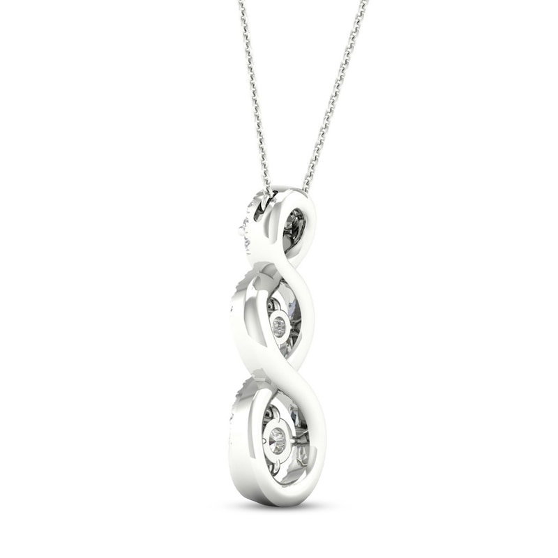 Main Image 4 of Diamond Necklace 1/3 ct tw Round 10K White Gold