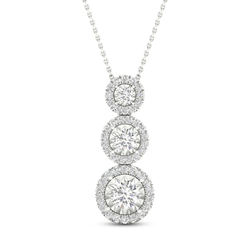 Diamond Necklace 1/ ct tw Round 10K White Gold