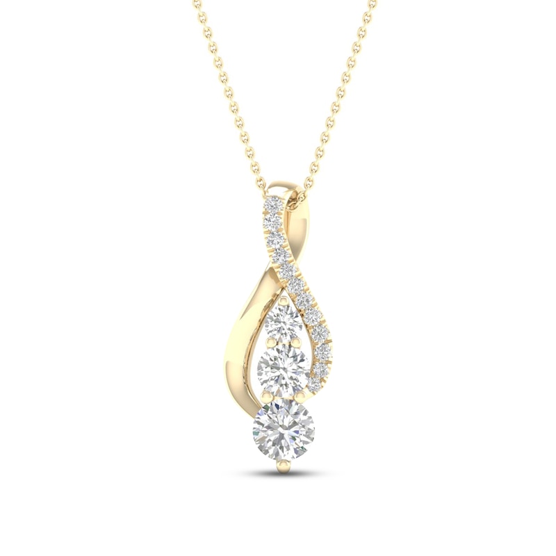 Diamond Necklace 1/2 ct tw Round 10K Yellow Gold