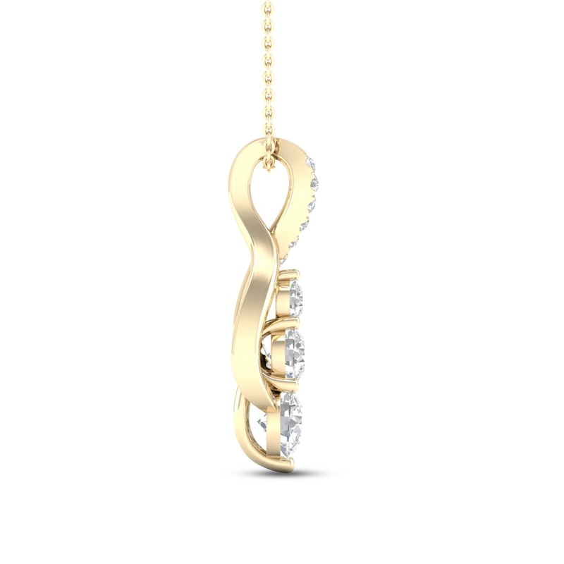 Main Image 2 of Diamond Necklace 1/2 ct tw Round 10K Yellow Gold