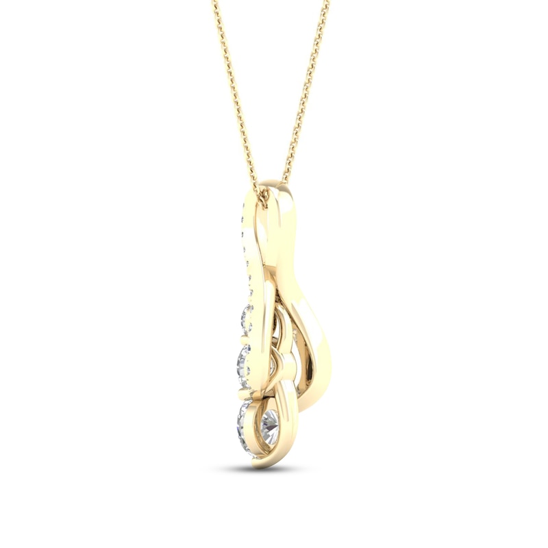 Main Image 4 of Diamond Necklace 1/2 ct tw Round 10K Yellow Gold