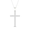 Thumbnail Image 1 of Lab-Grown Diamond Cross Necklace 1 ct tw Round 14K White Gold