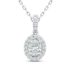 Thumbnail Image 1 of Diamond Necklace 3/8 ct tw Oval/Round 10K White Gold