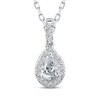 Thumbnail Image 1 of Diamond Necklace 3/8 ct tw Pear/Round 10K White Gold