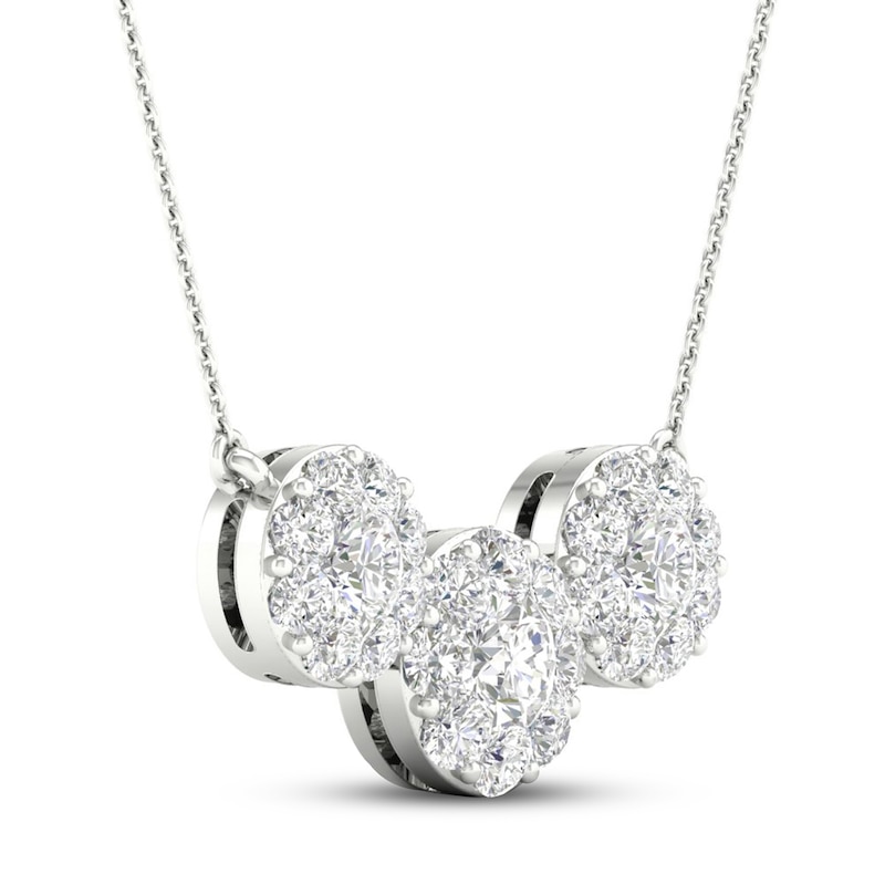Main Image 2 of Diamond Necklace 1 ct tw Round 14K White Gold