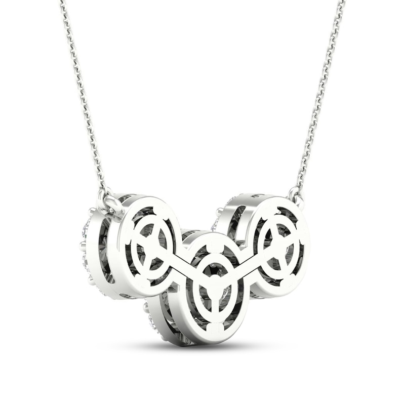 Main Image 4 of Diamond Necklace 1 ct tw Round 14K White Gold