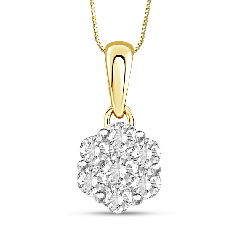 Diamond Necklace 1/4 ct tw Round 14K Yellow Gold 18