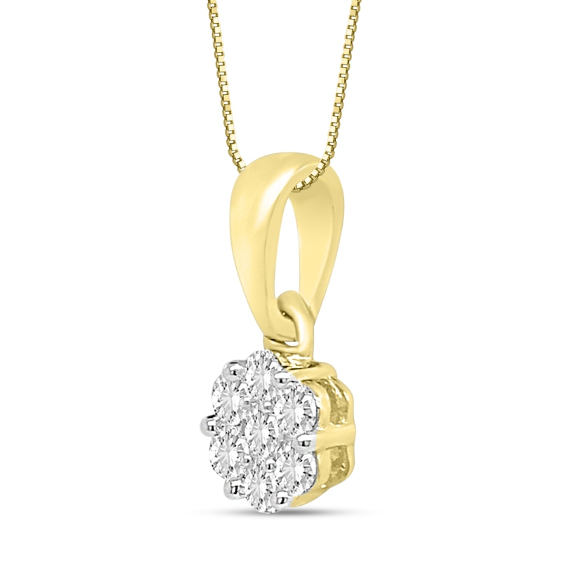 Main Image 2 of Diamond Necklace 1/4 ct tw Round 14K Yellow Gold 18"