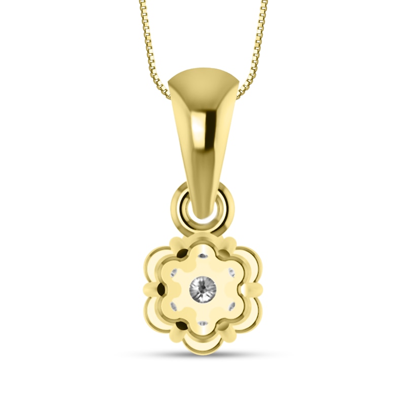 Main Image 4 of Diamond Necklace 1/4 ct tw Round 14K Yellow Gold 18"