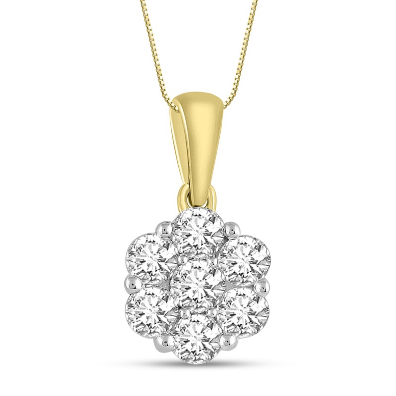 Diamond Necklace 1 ct tw Round 14K Yellow Gold 18
