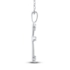 Thumbnail Image 2 of Diamond Cross Necklace 1/10 ct tw Round 10K White Gold 18"