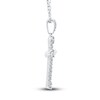 Thumbnail Image 2 of Diamond Cross Necklace 1/4 ct tw Round 10K White Gold