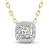 Thumbnail Image 1 of Diamond Necklace 1/4 ct tw Princess/Round 10K Yellow Gold