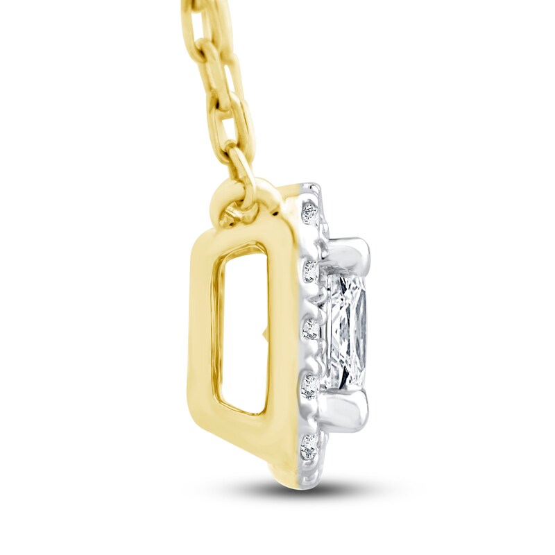 Main Image 2 of Diamond Necklace 1/4 ct tw Princess/Round 10K Yellow Gold