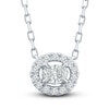 Thumbnail Image 1 of Diamond Necklace 1/6 ct tw Oval/Round 10K White Gold