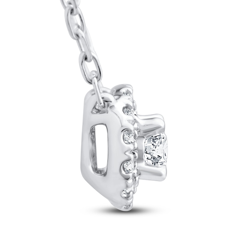 Main Image 2 of Diamond Necklace 1/6 ct tw Oval/Round 10K White Gold