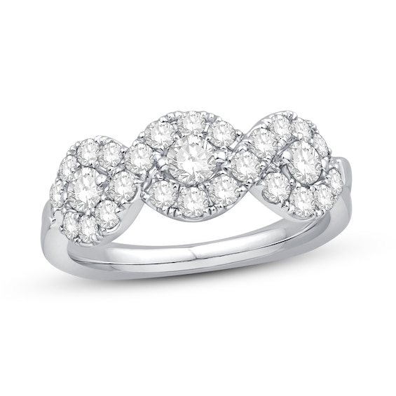 Diamond Ring 1 ct tw Round 18K White Gold
