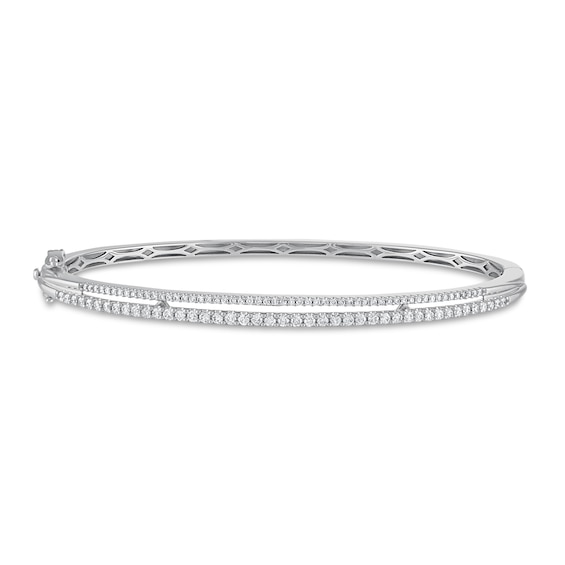 Diamond Bangle 34 ct tw Round 10K White Gold