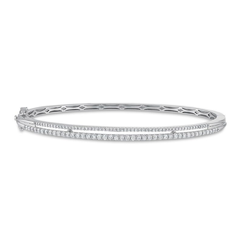 10k White Gold Diamond Bangle Bracelet 10k White Gold Diamond Bangle Bracelet