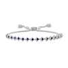Vera Wang WISH Diamond & Blue Sapphire Bolo Bracelet 1/5 ct tw Round 10K White Gold