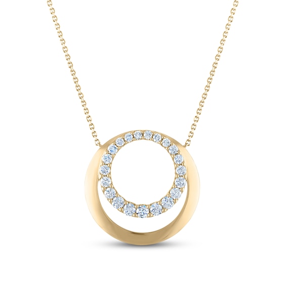 Diamond Necklace 34 ct tw Round 10K Yellow Gold