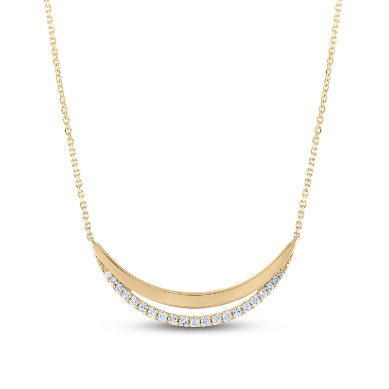 Main Image 1 of Diamond Necklace 1/5 ct tw Round 10K Yellow Gold