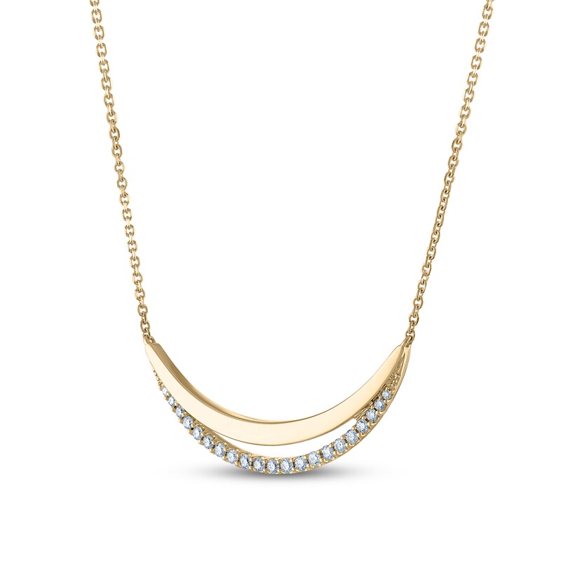 Main Image 2 of Diamond Necklace 1/5 ct tw Round 10K Yellow Gold