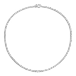 Diamond Tennis Necklace 3 ct tw Round 18K White Gold