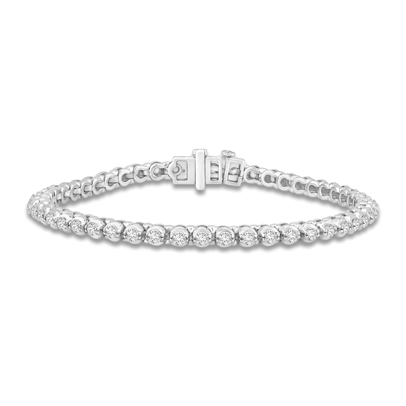 Main Image 1 of Diamond Tennis Bracelet 3 ct tw Round 18K White Gold