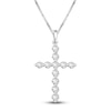 Thumbnail Image 1 of Diamond Cross Necklace 1 ct tw Round 14K White Gold