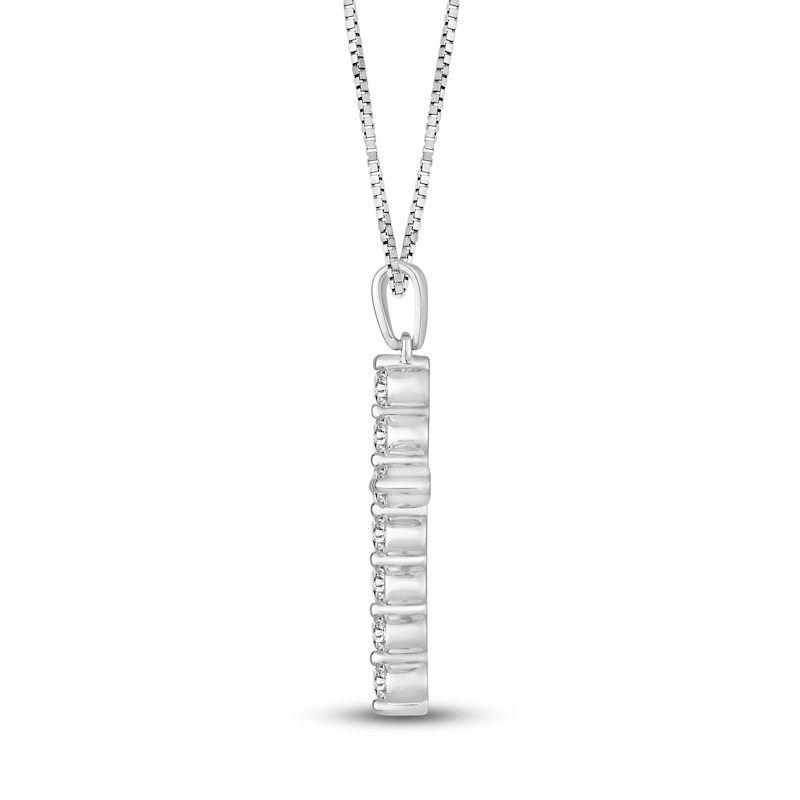 Main Image 2 of Diamond Cross Necklace 1 ct tw Round 14K White Gold
